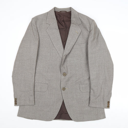 Eural Tergal Mens Brown Polyester Jacket Blazer Size 38 Regular