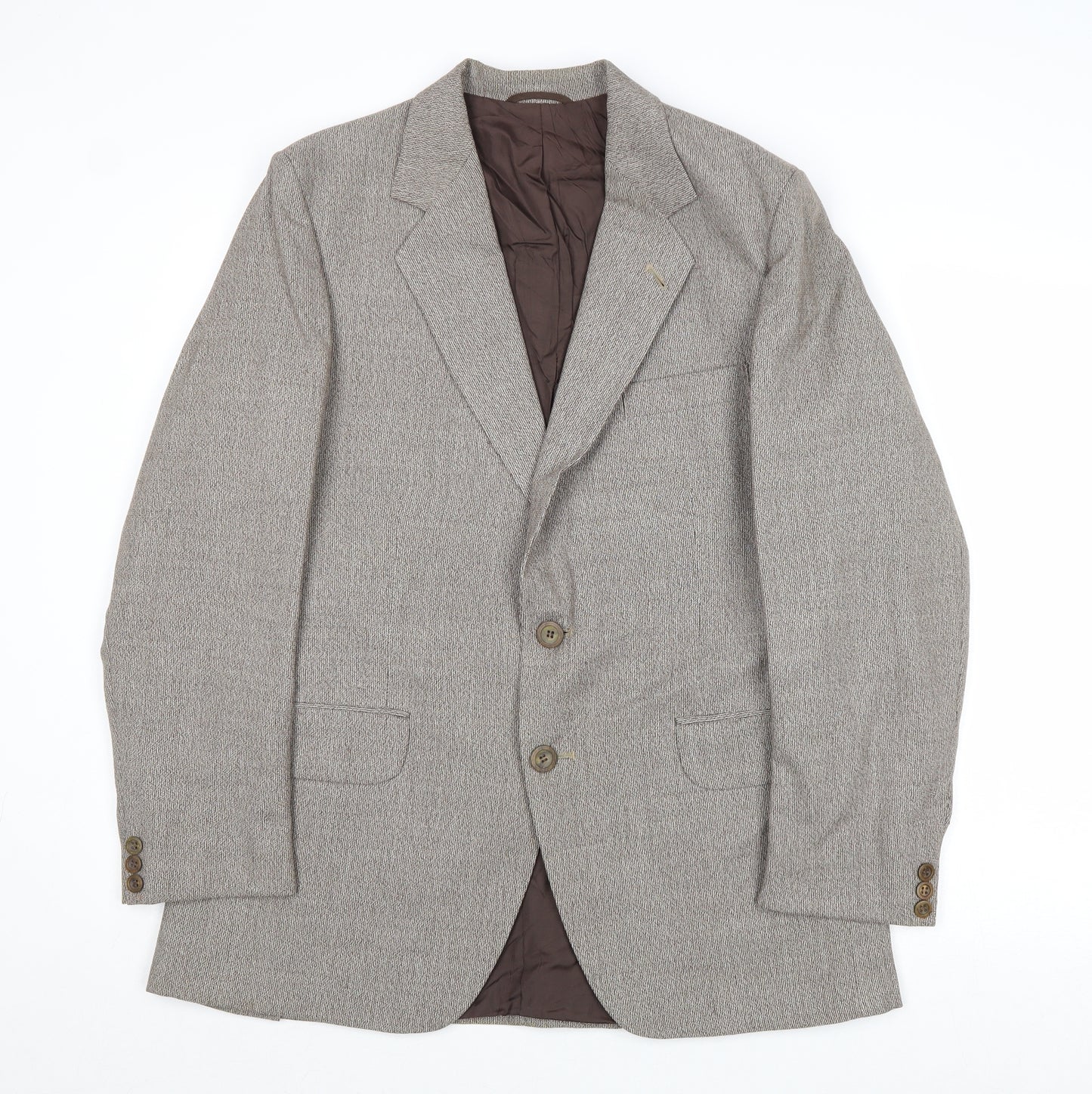 Eural Tergal Mens Brown Polyester Jacket Blazer Size 38 Regular