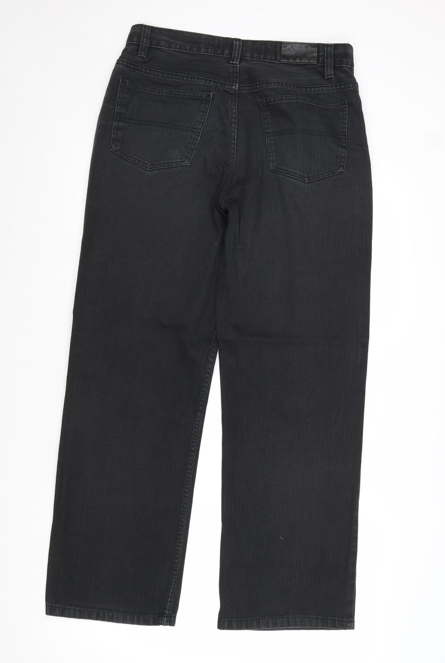 Atlantic Bay Mens Black Cotton Straight Jeans Size 32 in Regular Zip