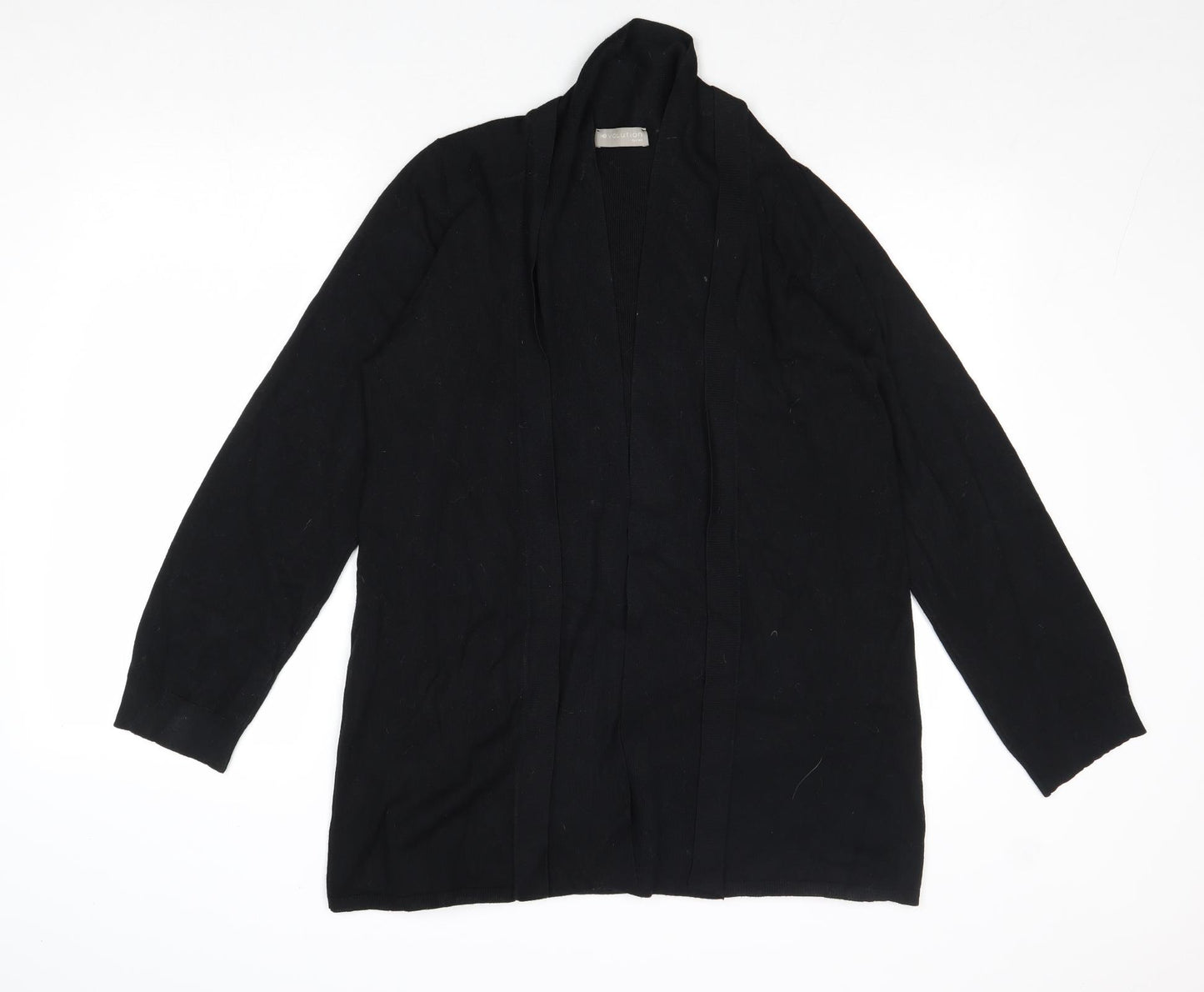 Evolution Womens Black V-Neck Viscose Cardigan Jumper Size L