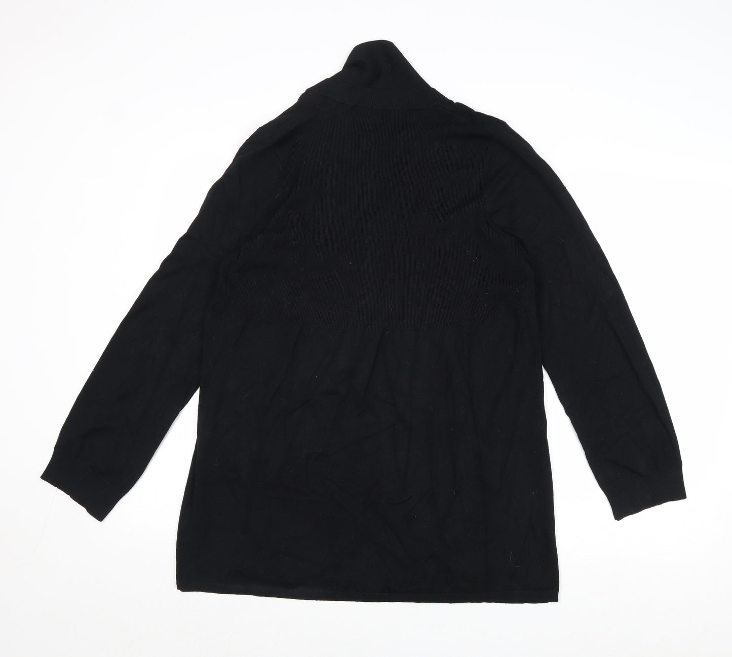 Evolution Womens Black V-Neck Viscose Cardigan Jumper Size L