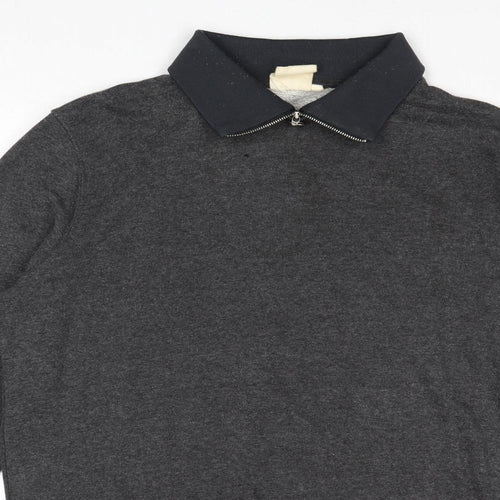 Cotton Farm Mens Black Cotton Pullover Sweatshirt Size M