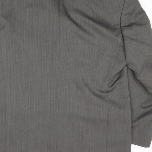 Zantos Mens Grey Striped Polyester Jacket Suit Jacket Size 40 Regular