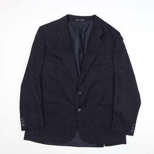 Chatsworth Mens Blue Striped Wool Jacket Suit Jacket Size 42 Regular