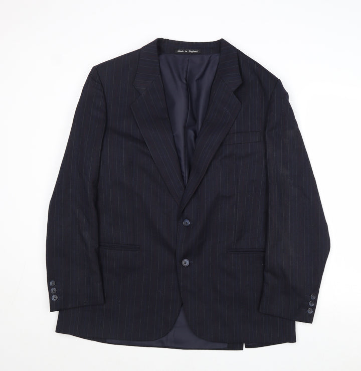 Chatsworth Mens Blue Striped Wool Jacket Suit Jacket Size 42 Regular