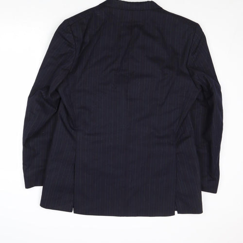 Chatsworth Mens Blue Striped Wool Jacket Suit Jacket Size 42 Regular