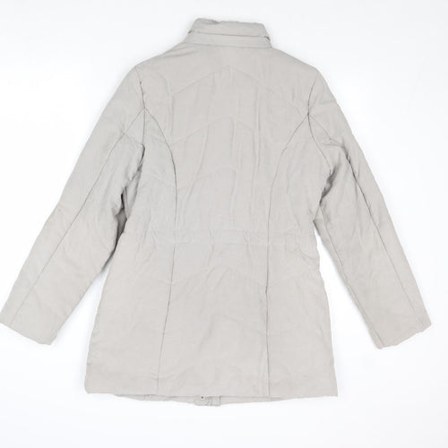 Roman Womens Grey Overcoat Coat Size 10 Zip
