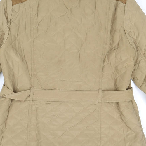 BHS Womens Brown Quilted Jacket Size 16 Zip