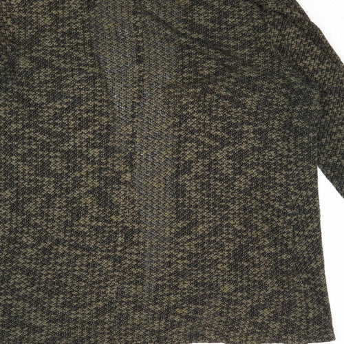 Marks and Spencer Womens Green V-Neck Cotton Cardigan Jumper Size 14