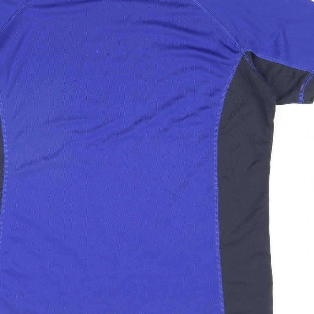 Gelert Womens Blue Colourblock Polyester Basic T-Shirt Size 18 V-Neck Pullover