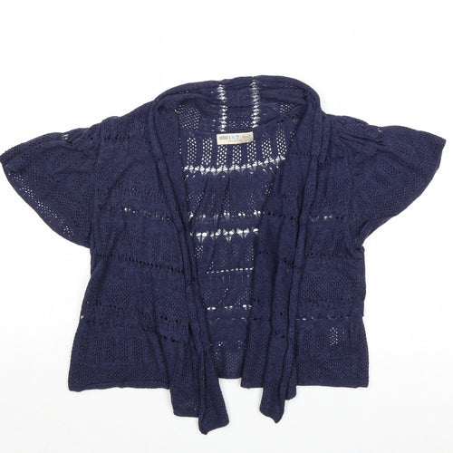 Marks and Spencer Womens Blue V-Neck Acrylic Cardigan Jumper Size 12