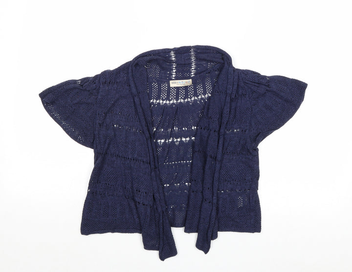 Marks and Spencer Womens Blue V-Neck Acrylic Cardigan Jumper Size 12