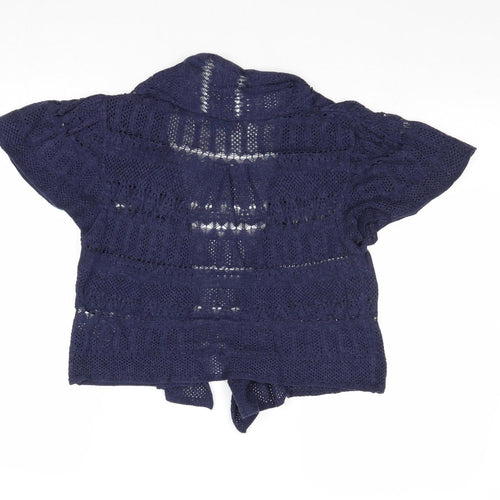 Marks and Spencer Womens Blue V-Neck Acrylic Cardigan Jumper Size 12