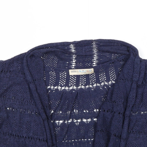 Marks and Spencer Womens Blue V-Neck Acrylic Cardigan Jumper Size 12