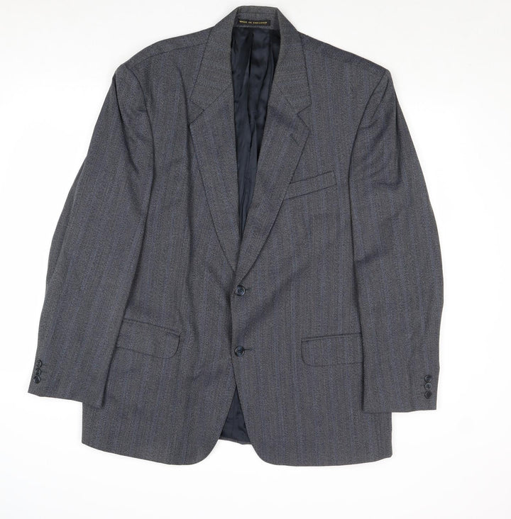 James Barry Mens Blue Striped Wool Jacket Suit Jacket Size 42 Regular