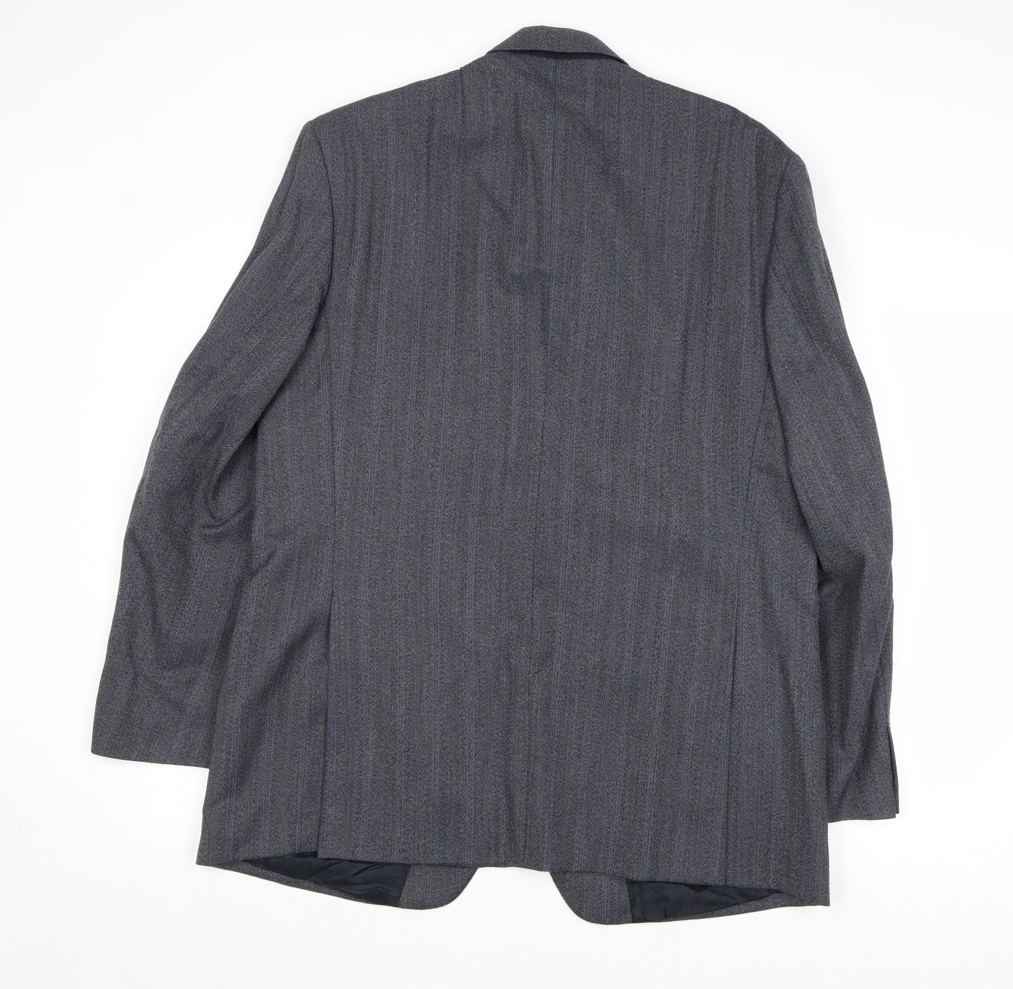 James Barry Mens Blue Striped Wool Jacket Suit Jacket Size 42 Regular