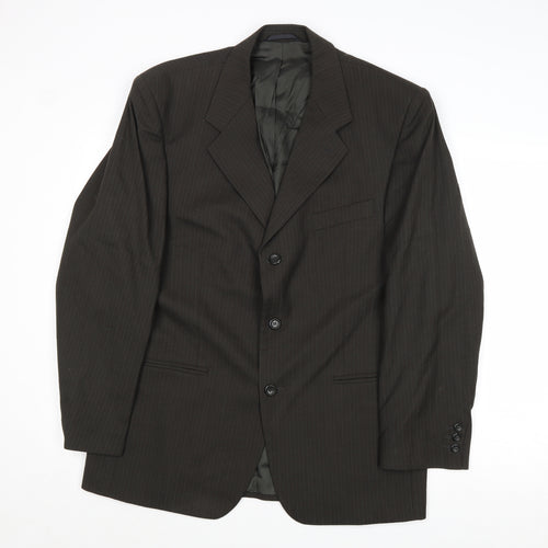 Debenhams Mens Brown Striped Wool Jacket Suit Jacket Size 42 Regular