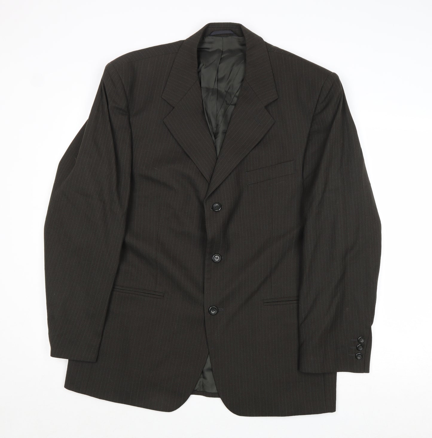 Debenhams Mens Brown Striped Wool Jacket Suit Jacket Size 42 Regular