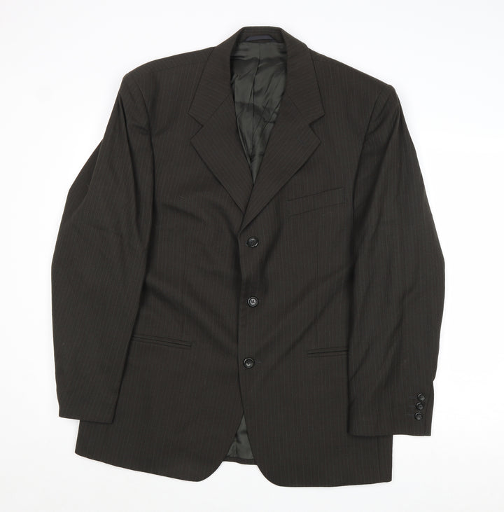 Debenhams Mens Brown Striped Wool Jacket Suit Jacket Size 42 Regular