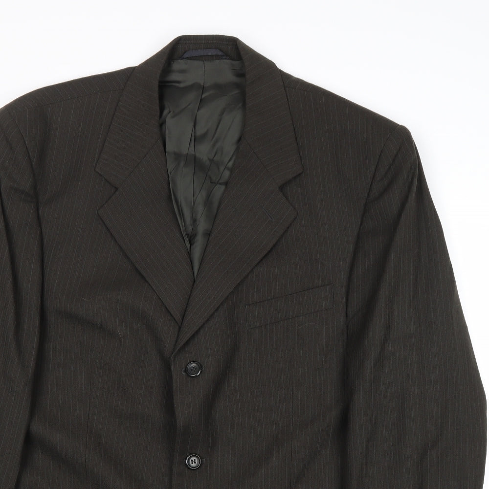 Debenhams Mens Brown Striped Wool Jacket Suit Jacket Size 42 Regular
