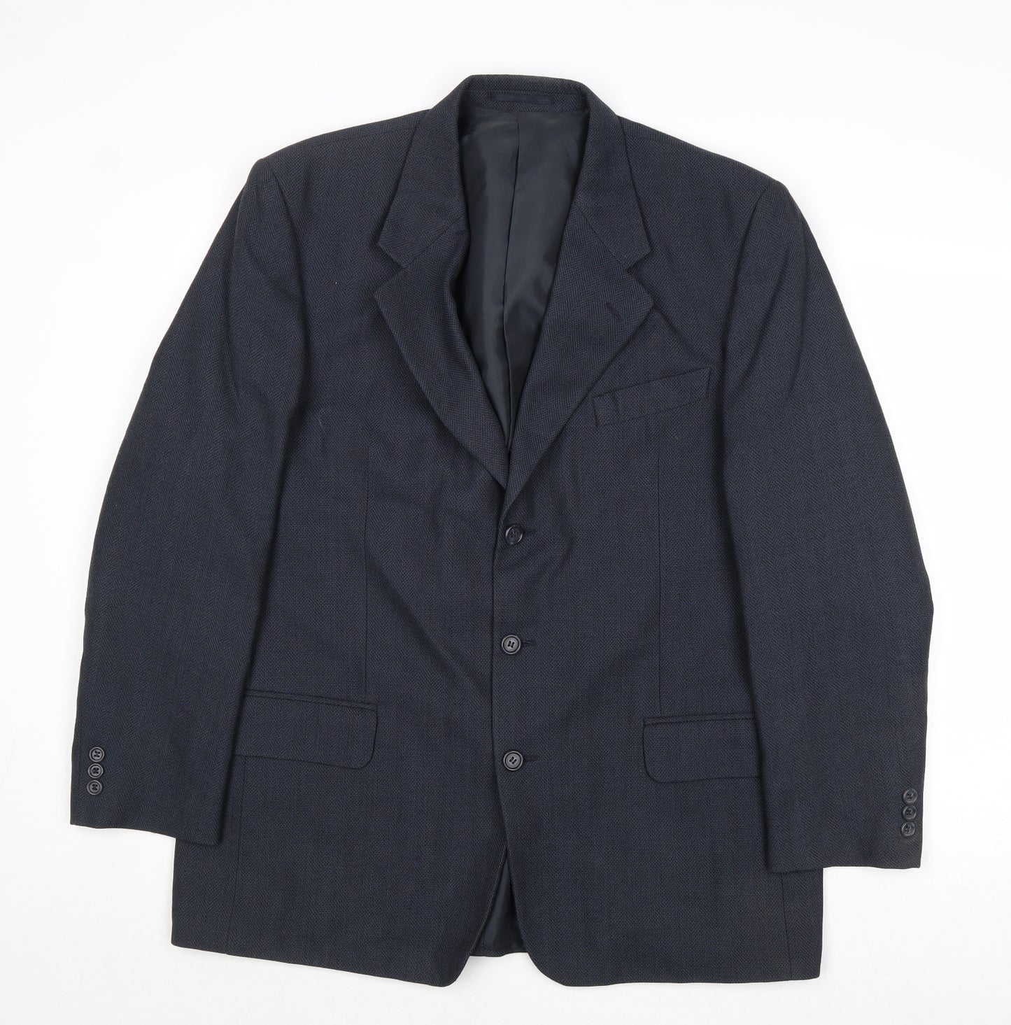 Burton Mens Blue Polyester Jacket Suit Jacket Size 42 Regular
