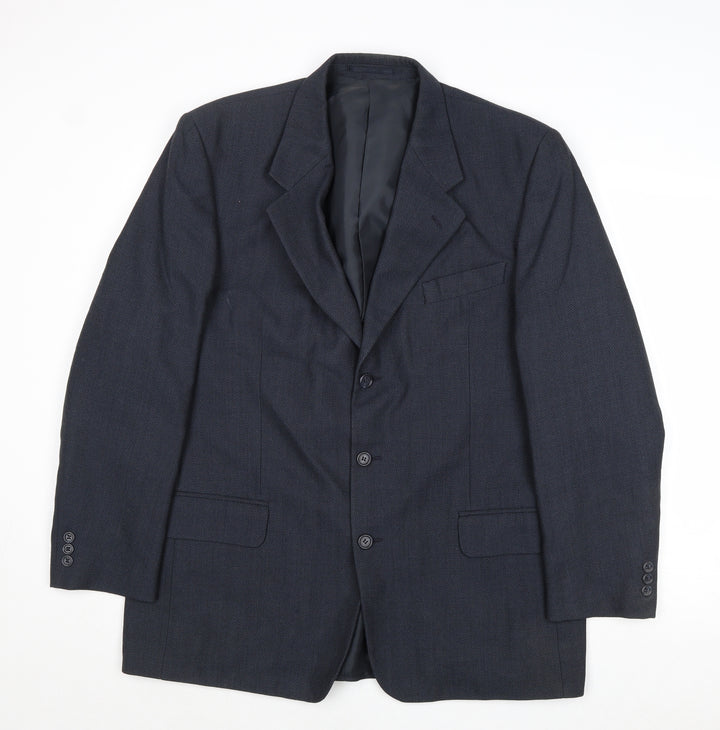 Burton Mens Blue Polyester Jacket Suit Jacket Size 42 Regular