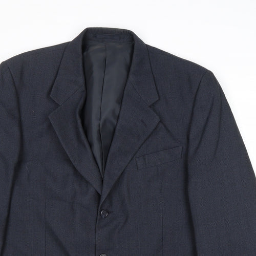 Burton Mens Blue Polyester Jacket Suit Jacket Size 42 Regular