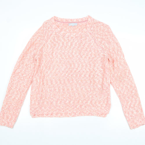 Red Herring Womens Pink Round Neck Acrylic Pullover Jumper Size 16