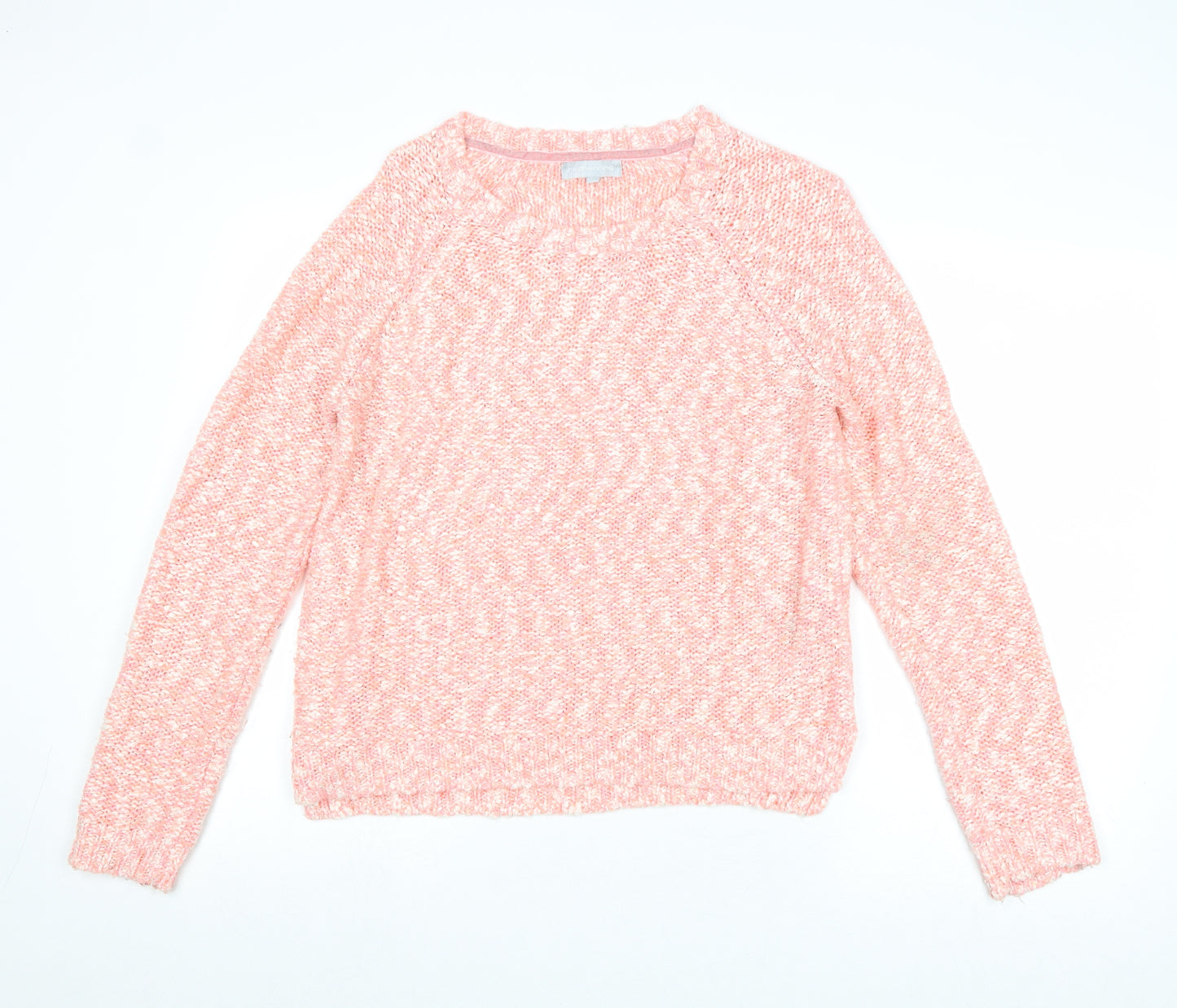 Red Herring Womens Pink Round Neck Acrylic Pullover Jumper Size 16