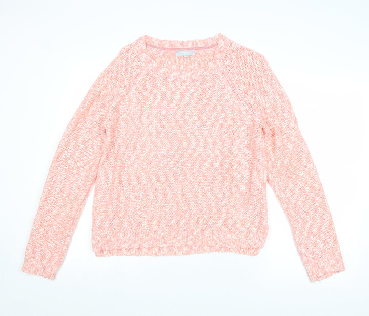 Red Herring Womens Pink Round Neck Acrylic Pullover Jumper Size 16