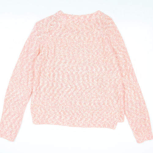 Red Herring Womens Pink Round Neck Acrylic Pullover Jumper Size 16
