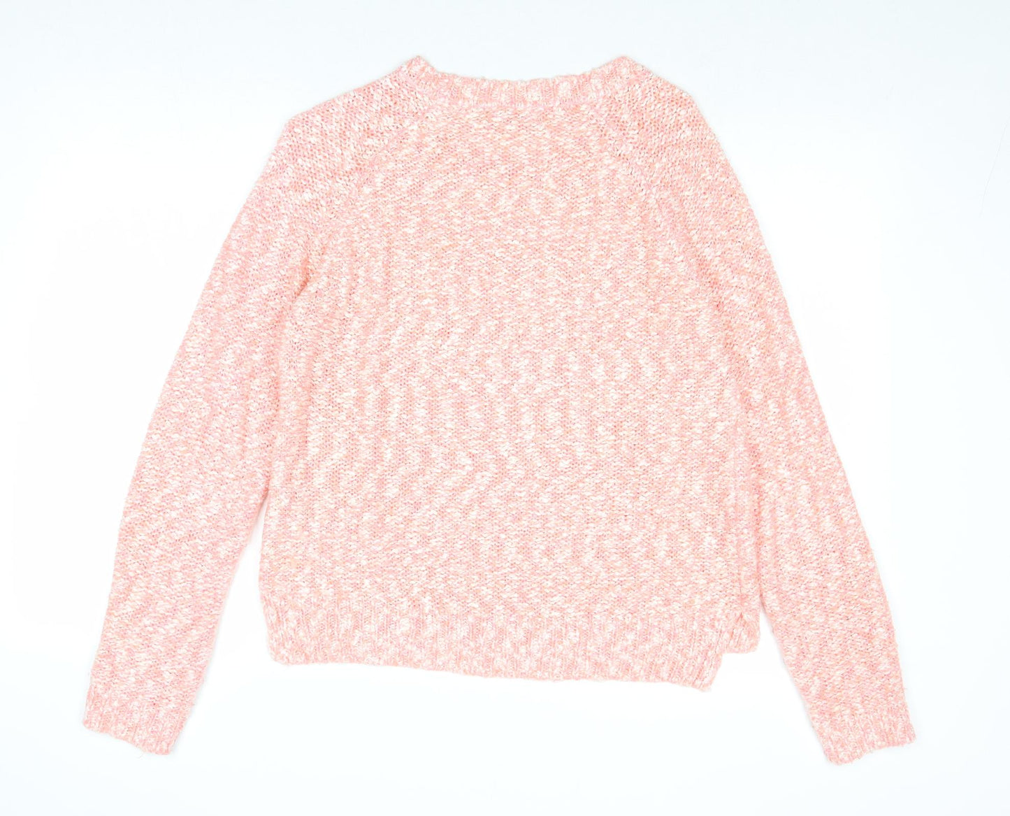 Red Herring Womens Pink Round Neck Acrylic Pullover Jumper Size 16