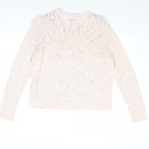 Divided by H&M Womens Pink Round Neck Acrylic Pullover Jumper Size S