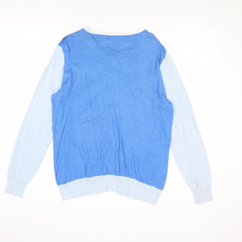 Savoir Womens Blue Round Neck Viscose Cardigan Jumper Size 14