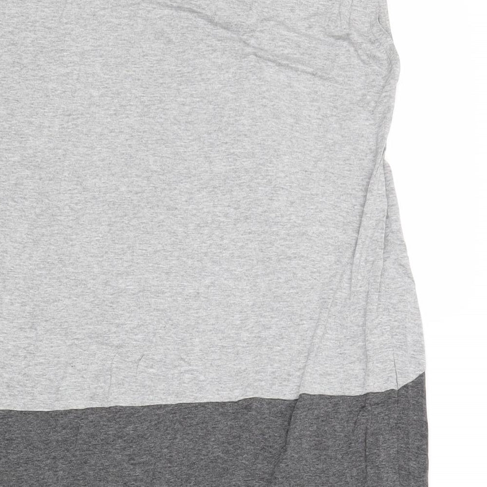 mamas & papas Womens Grey Colourblock Viscose T-Shirt Dress Size 14 Round Neck Pullover