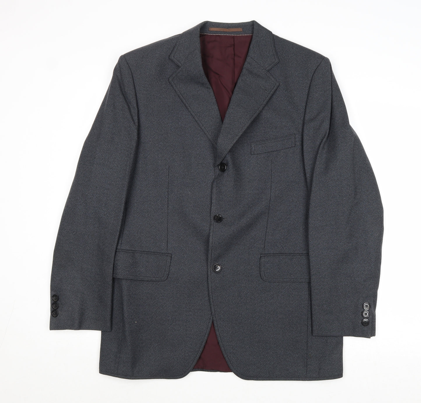 Hornes Mens Grey Wool Jacket Suit Jacket Size 40 Regular