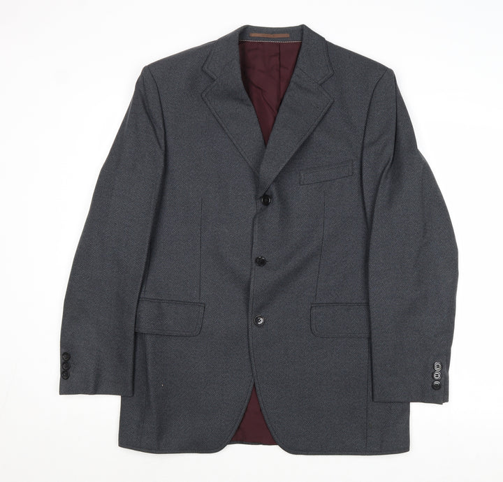 Hornes Mens Grey Wool Jacket Suit Jacket Size 40 Regular