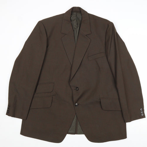 Handgrade Mens Brown Wool Jacket Suit Jacket Size 42 Regular