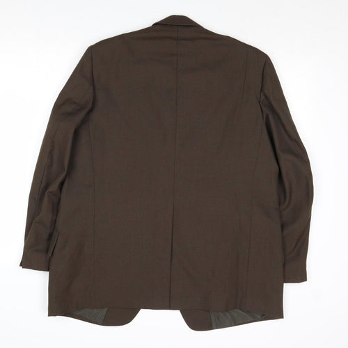 Handgrade Mens Brown Wool Jacket Suit Jacket Size 42 Regular
