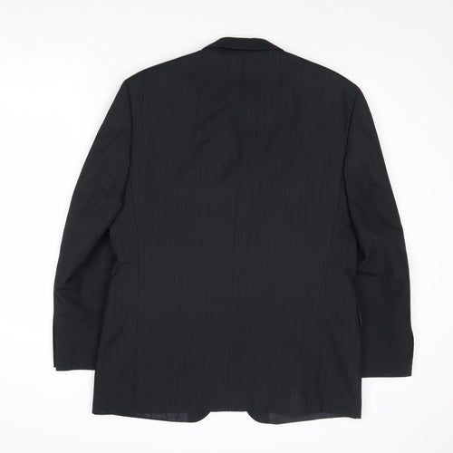 Pinstripe Mens Black Wool Jacket Suit Jacket Size 40 Regular