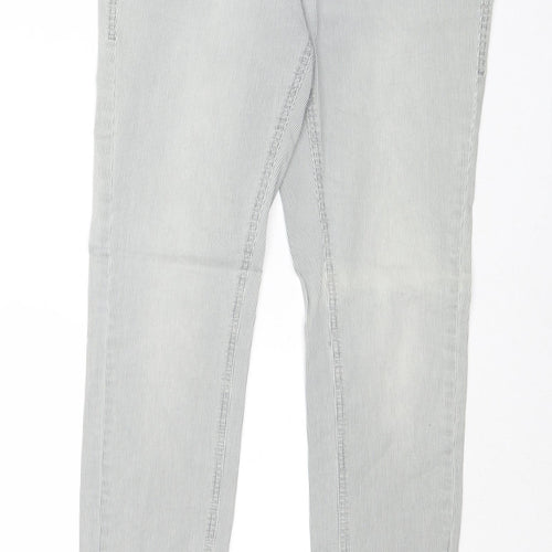 Cecil Womens Grey Striped Cotton Skinny Jeans Size 32 in Regular Zip