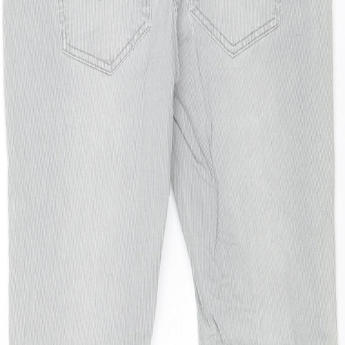 Cecil Womens Grey Striped Cotton Skinny Jeans Size 32 in Regular Zip