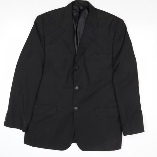 Butler & Webb Mens Black Polyester Jacket Suit Jacket Size 42 Regular