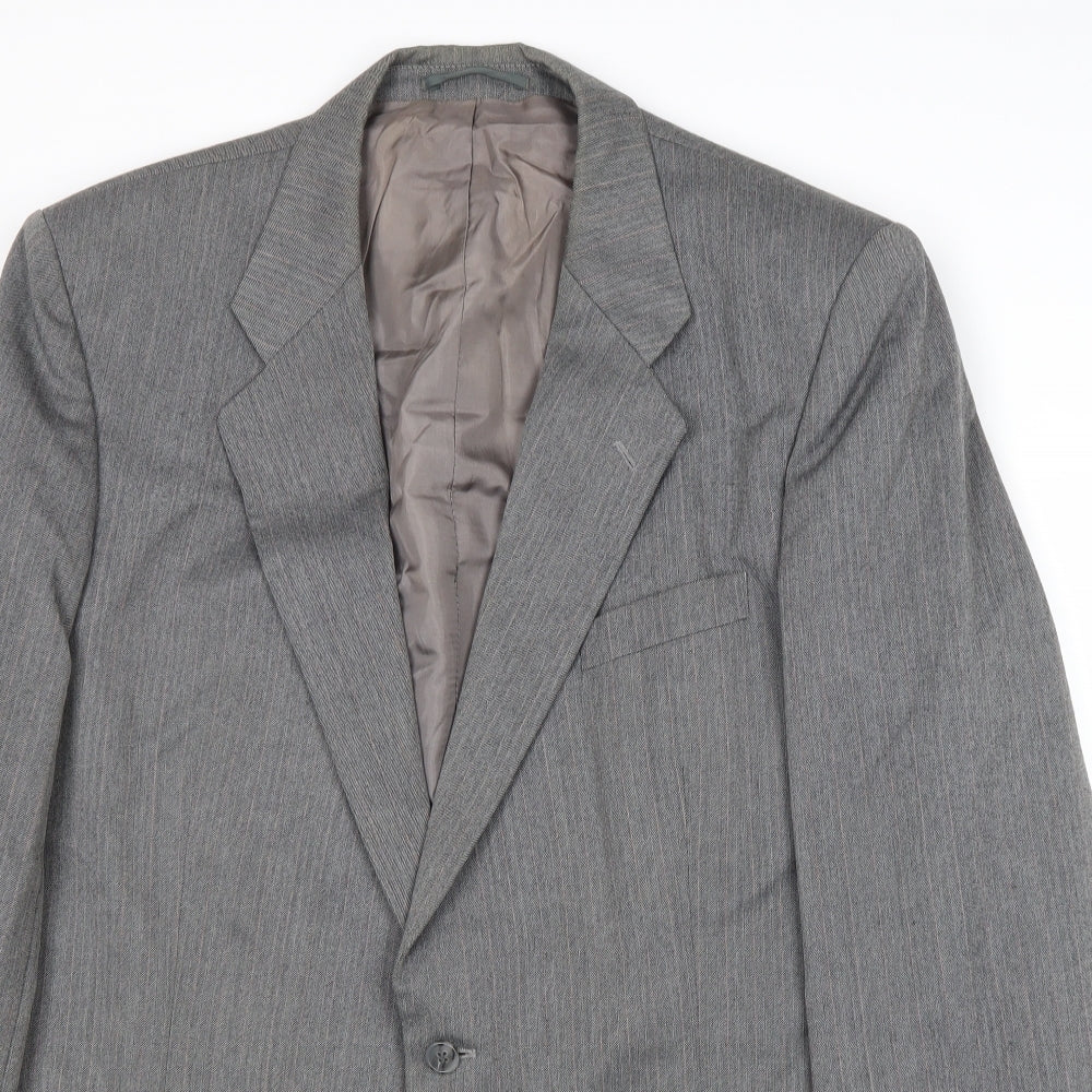 St Michael Mens Grey Wool Jacket Suit Jacket Size 44 Regular