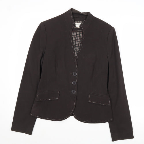 NEXT Womens Black Polyester Jacket Blazer Size 10