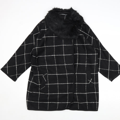 Bonmarché Womens Black Striped Jacket Size 16 Snap