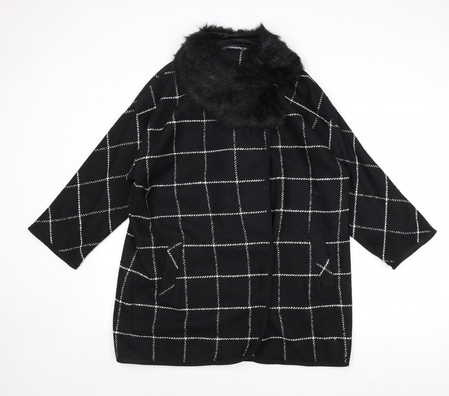 Bonmarché Womens Black Striped Jacket Size 16 Snap