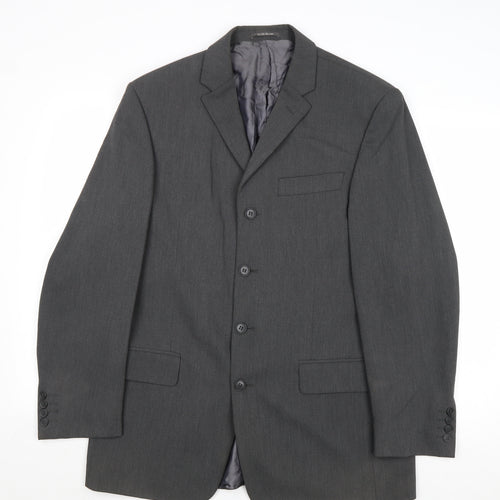 River Island Mens Grey Polyester Jacket Suit Jacket Size 40 Regular