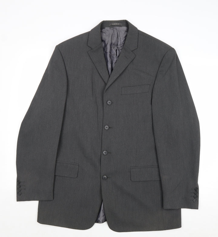 River Island Mens Grey Polyester Jacket Suit Jacket Size 40 Regular