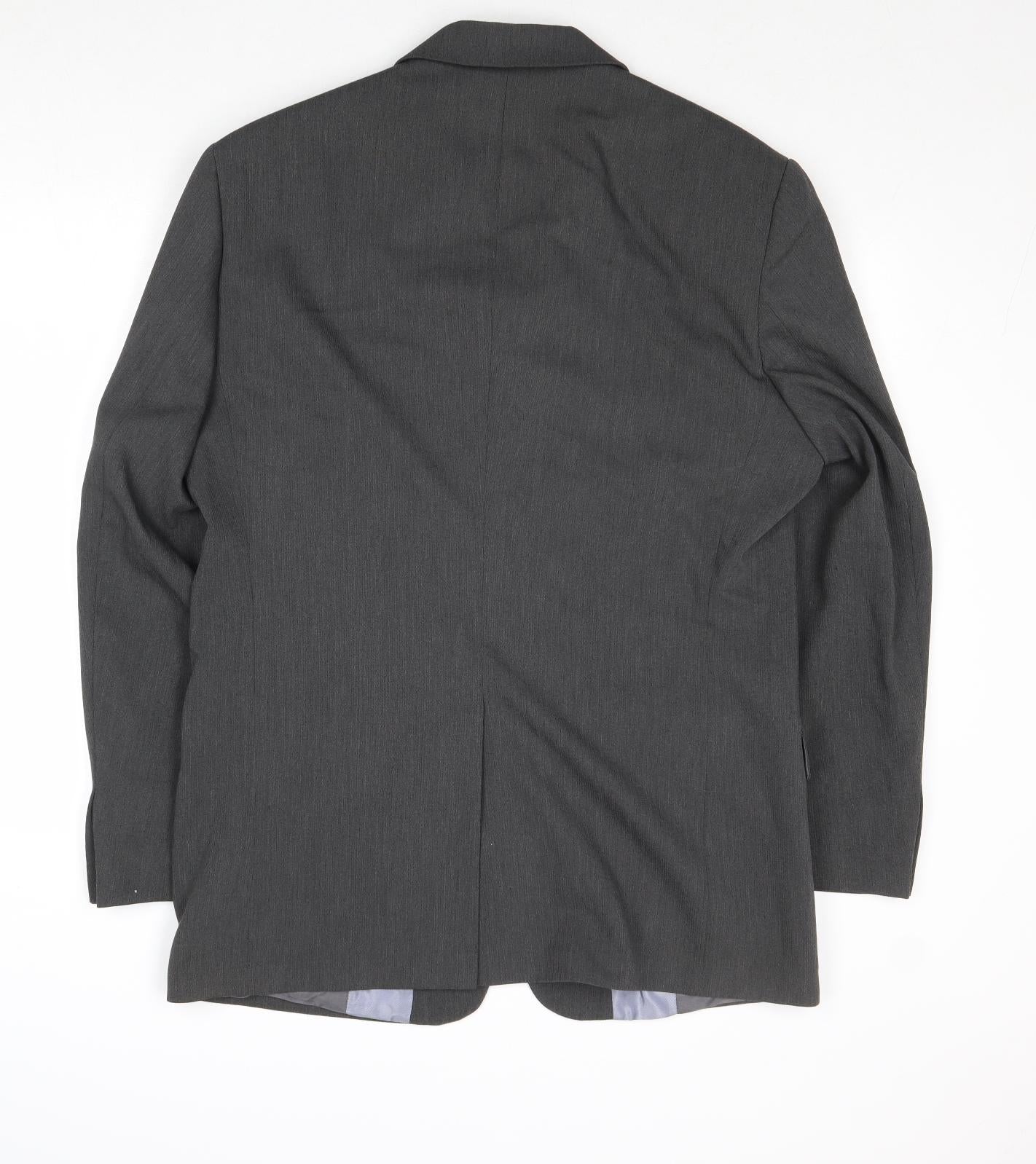 River Island Mens Grey Polyester Jacket Suit Jacket Size 40 Regular